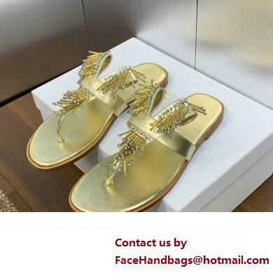 Dior Crystal Thong sandals Gold 2024