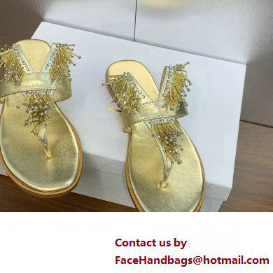 Dior Crystal Thong sandals Gold 2024