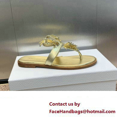 Dior Crystal Thong sandals Gold 2024