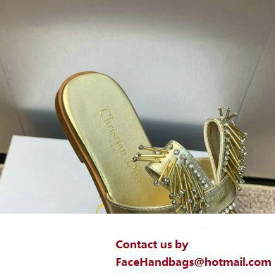 Dior Crystal Thong sandals Gold 2024