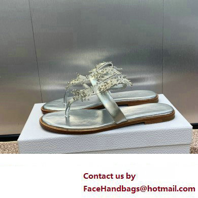 Dior Crystal Thong sandals Silver 2024