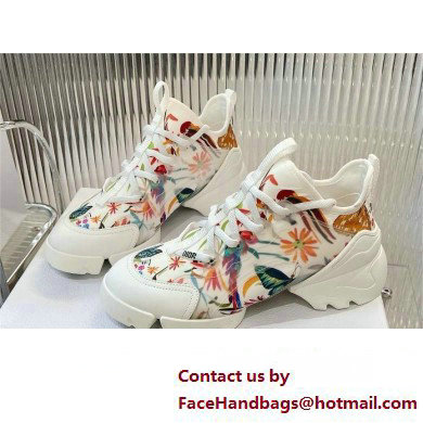 Dior D-Connect Sneaker in Technical Fabric Printed with White Multicolor Toile de Jouy Fantastica Motif 2024 - Click Image to Close