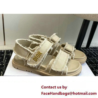 Dior Dioract Sandal in Ecru Fringed Cotton Canvas 2024