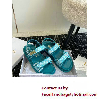 Dior Dioract Sandal in Technical Fabric with Sea Green Allover Butterfly Print 2024