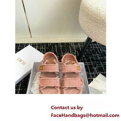 Dior Dioract Sandal in pink Fringed Cotton Canvas 2024