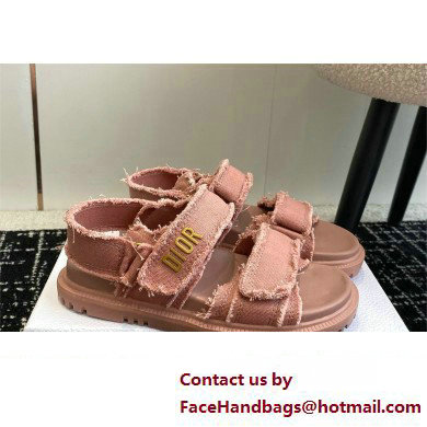 Dior Dioract Sandal in pink Fringed Cotton Canvas 2024