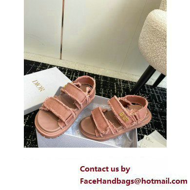 Dior Dioract Sandal in pink Fringed Cotton Canvas 2024