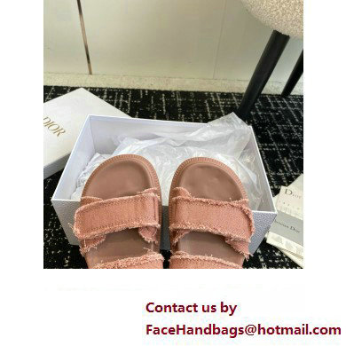 Dior Dioract Sandal in pink Fringed Cotton Canvas 2024