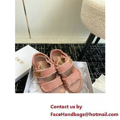 Dior Dioract Sandal in pink Fringed Cotton Canvas 2024