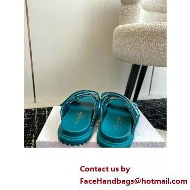 Dior Dioract Slides in Technical Fabric with Sea Green Allover Butterfly Print 2024