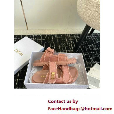 Dior Dioract Slides in pink Fringed Cotton Canvas 2024