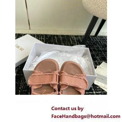 Dior Dioract Slides in pink Fringed Cotton Canvas 2024