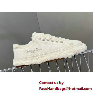 Dior Ecru Fringed Cotton Canvas D-Blaze Sneaker 2024