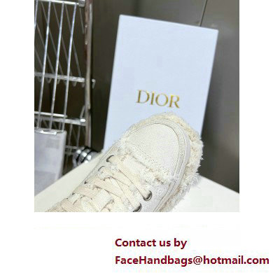 Dior Ecru Fringed Cotton Canvas D-Blaze Sneaker 2024