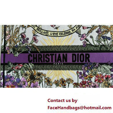 Dior LARGE Book Tote Bag in Ecru Multicolor Dior 4 Saisons Ete Soleil Embroidery 2024