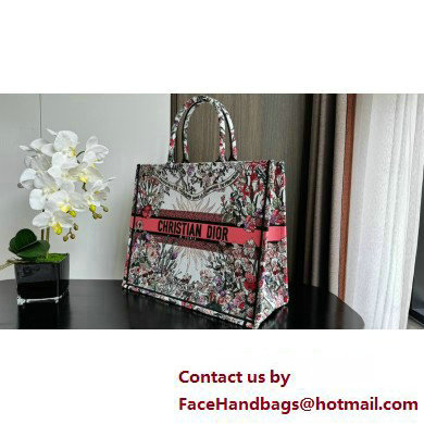 Dior LARGE Book Tote Bag in Ecru Multicolor Dior 4 Saisons Printemps Soleil Embroidery 2024