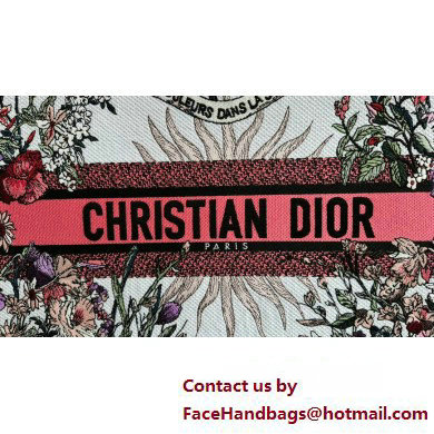 Dior LARGE Book Tote Bag in Ecru Multicolor Dior 4 Saisons Printemps Soleil Embroidery 2024