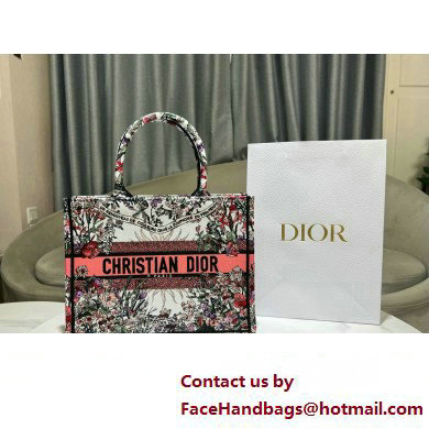 Dior Medium Book Tote Bag in Ecru Multicolor Dior 4 Saisons Printemps Soleil Embroidery 2024 - Click Image to Close