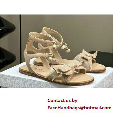 Dior Nude Calfskin and Fringed Grosgrain Adiorable Sandal 2024