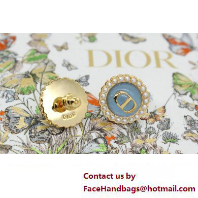 Dior Petit CD Baroque Stud Earrings blue 2024