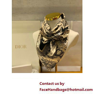 Dior Toile de Jouy Soleil 90 Square ScarfBEIGE AND BLACK 2024