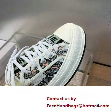 Dior Walk'n'Dior Platform Sneaker in White Multicolor Embroidered Cotton with Toile de Jouy Mexico Motif 2024