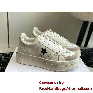 Dior White Calfskin and Suede Star Platform Sneaker 2024