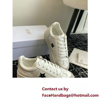 Dior White Calfskin and Suede Star Platform Sneaker 2024