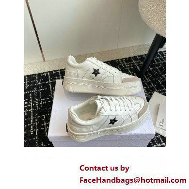 Dior White Calfskin and Suede Star Platform Sneaker 2024