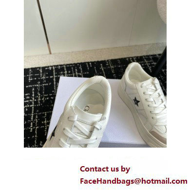 Dior White Calfskin and Suede Star Platform Sneaker 2024