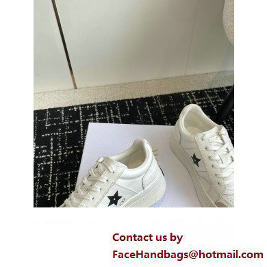 Dior White Calfskin and Suede Star Platform Sneaker 2024