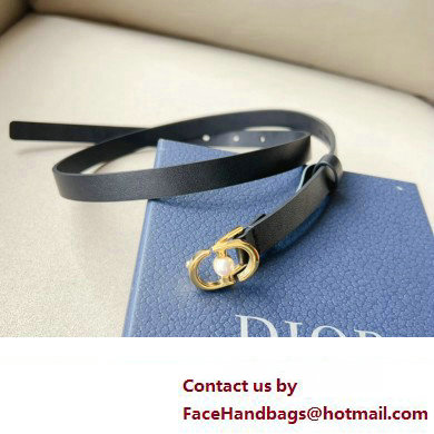 Dior Width 1.5cm 30 Montaigne Jolie Belt in Smooth Calfskin Black/Gold 2024