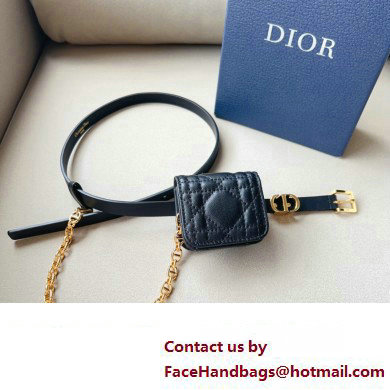 Dior Width 1.5cm Pouch Belt with Chain Black 02 2024