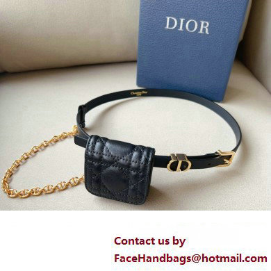 Dior Width 1.5cm Pouch Belt with Chain Black 02 2024