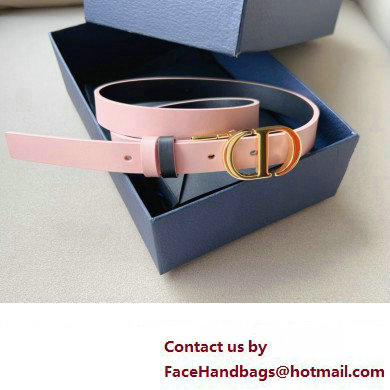 Dior Width 2cm 30 Montaigne Reversible Belt in Smooth Calfskin Pink/Black 2024