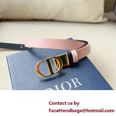 Dior Width 2cm 30 Montaigne Reversible Belt in Smooth Calfskin Pink/Black 2024