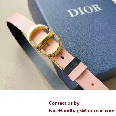 Dior Width 2cm 30 Montaigne Reversible Belt in Smooth Calfskin Pink/Black 2024