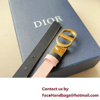 Dior Width 2cm 30 Montaigne Reversible Belt in Smooth Calfskin Pink/Black 2024