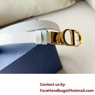 Dior Width 2cm 30 Montaigne Reversible Belt in Smooth Calfskin White 2024 - Click Image to Close