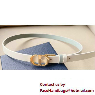 Dior Width 2cm 30 Montaigne Reversible Belt in Smooth Calfskin White 2024