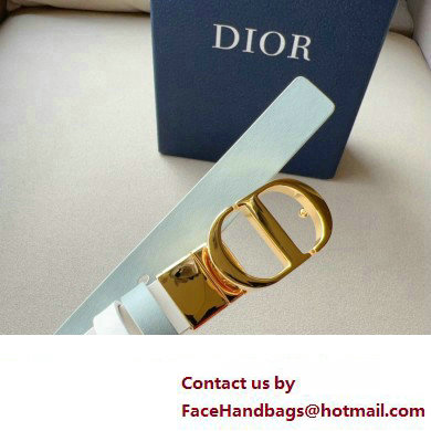 Dior Width 2cm 30 Montaigne Reversible Belt in Smooth Calfskin White 2024