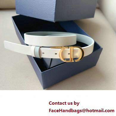 Dior Width 2cm 30 Montaigne Reversible Belt in Smooth Calfskin White 2024