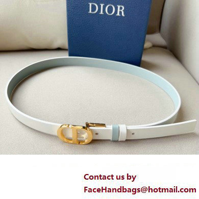 Dior Width 2cm 30 Montaigne Reversible Belt in Smooth Calfskin White 2024