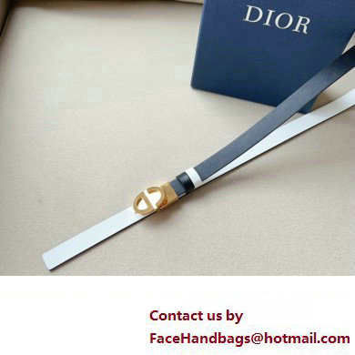 Dior Width 2cm Forever Reversible Belt in Smooth Calfskin Black/White/Gold 2024