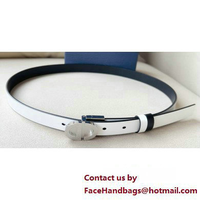 Dior Width 2cm Forever Reversible Belt in Smooth Calfskin Black/White/Silver 2024