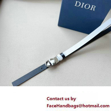 Dior Width 2cm Forever Reversible Belt in Smooth Calfskin Black/White/Silver 2024