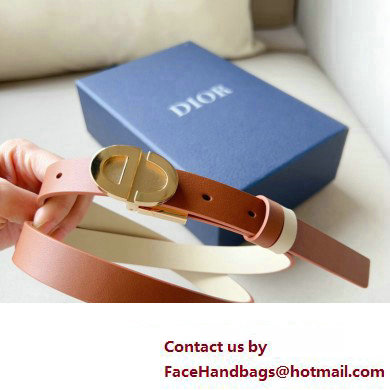 Dior Width 2cm Forever Reversible Belt in Smooth Calfskin Brown/Gold 2024