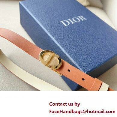 Dior Width 2cm Forever Reversible Belt in Smooth Calfskin Brown/Gold 2024