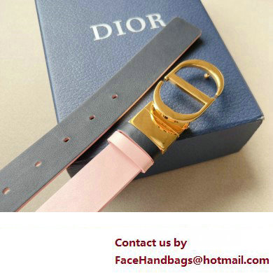 Dior Width 3cm 30 Montaigne Reversible Belt in Smooth Calfskin Pink/Black 2024