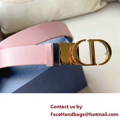 Dior Width 3cm 30 Montaigne Reversible Belt in Smooth Calfskin Pink/Black 2024